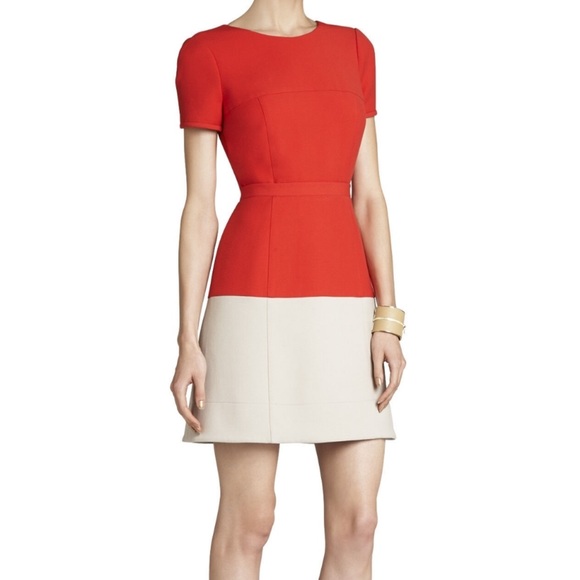 NWT! Brand new BCBGMAXAZRIA Hannah Dress size 4. Color BRGTRED CO (Red) - Picture 2 of 16